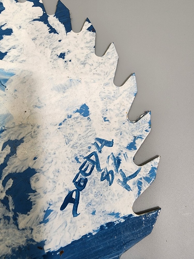 PAIR Hand Painted 7 " Circular Saw Blade Signed