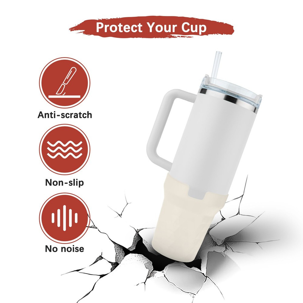 Silicone Water Bottle Boot [1PCS] - Bottom Bumper Protector [White]