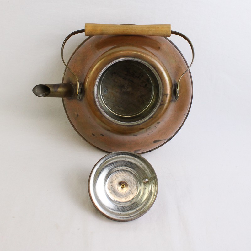 Sparta Minneapolis Copper Tea Kettle W/ Wooden Handle 2 Qt