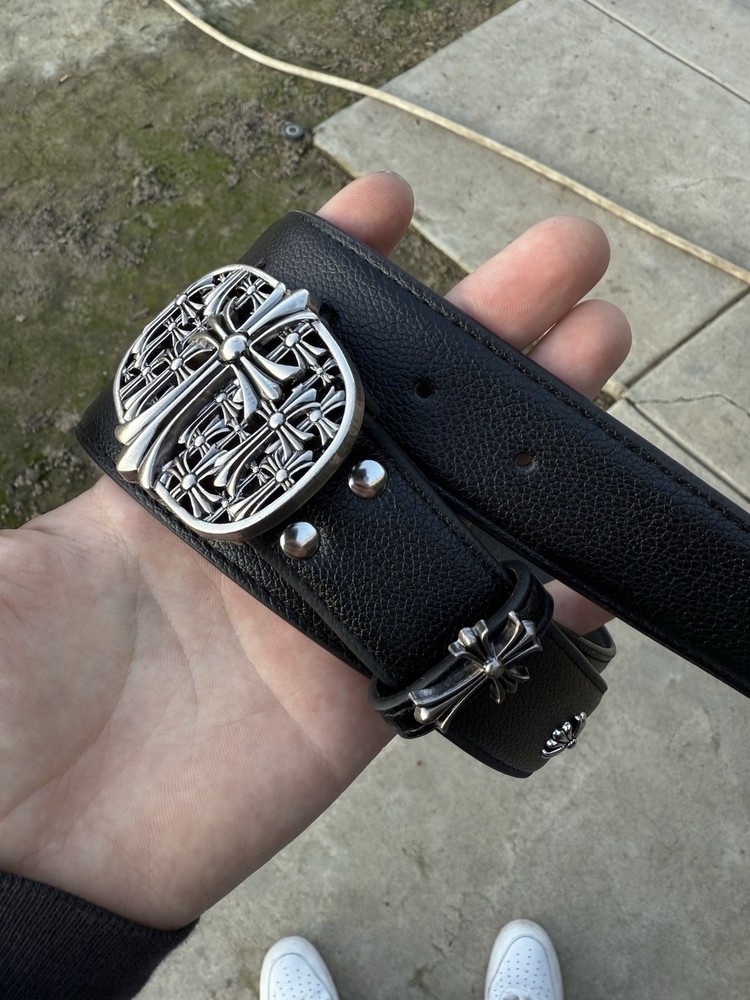 Leather Chrome Belt