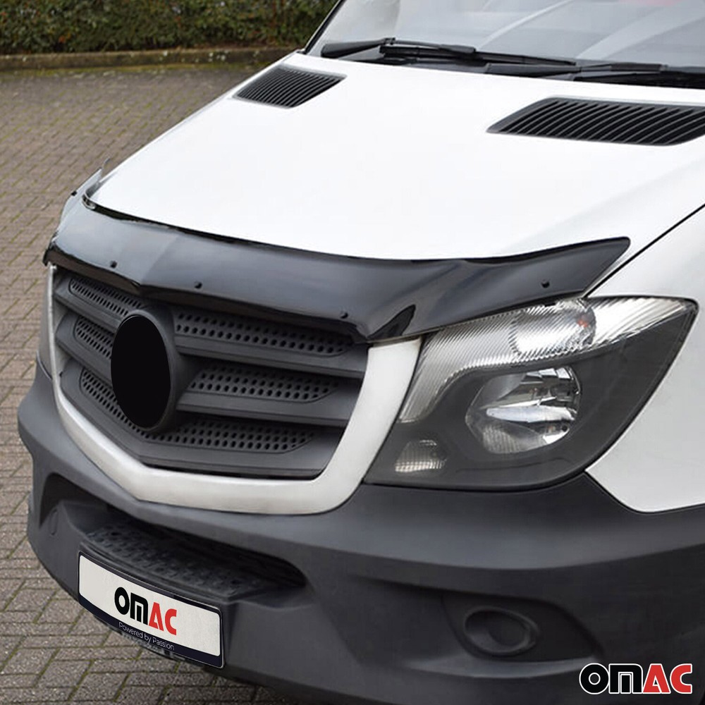 Set Bug Shield Deflector & Window Visor for Mercedes Sprinter W906 2014-18 Smoke
