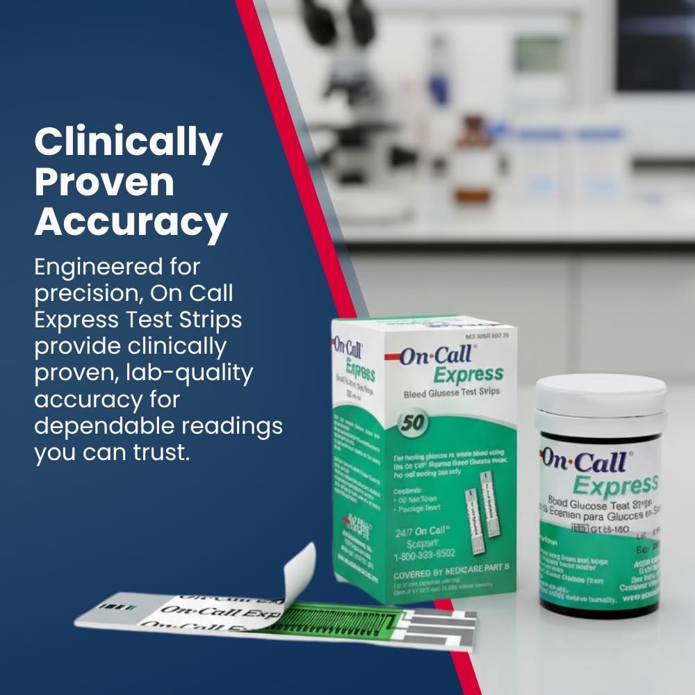 Blood Glucose Test Strips 50 Count No Coding Needed Quick Read Accurate Testing