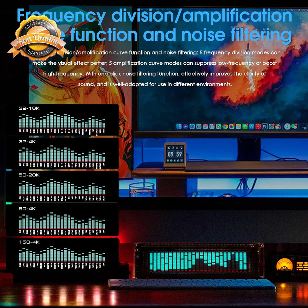 Audio Spectrum Analyzer VFD Display MIC Input Sound Level Meter Pro