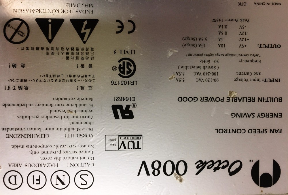 Octek 008V Switch Selectable Power Supply