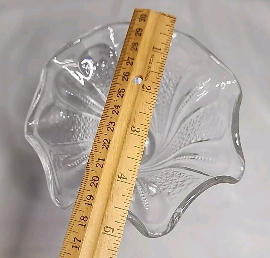 Clear Glass Jelly Compote with Star Pattern Candy Nut Dish Stemware