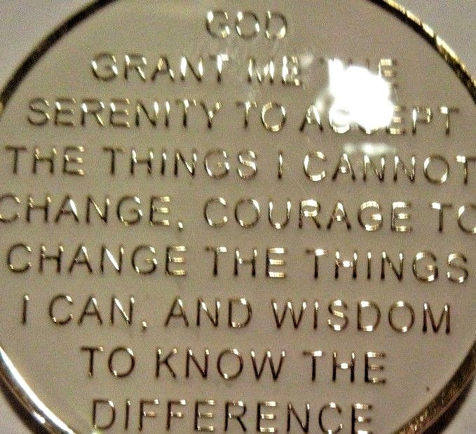 White SPARKLE Alcoholics Anonymous 6 year AA Medallion Chip token