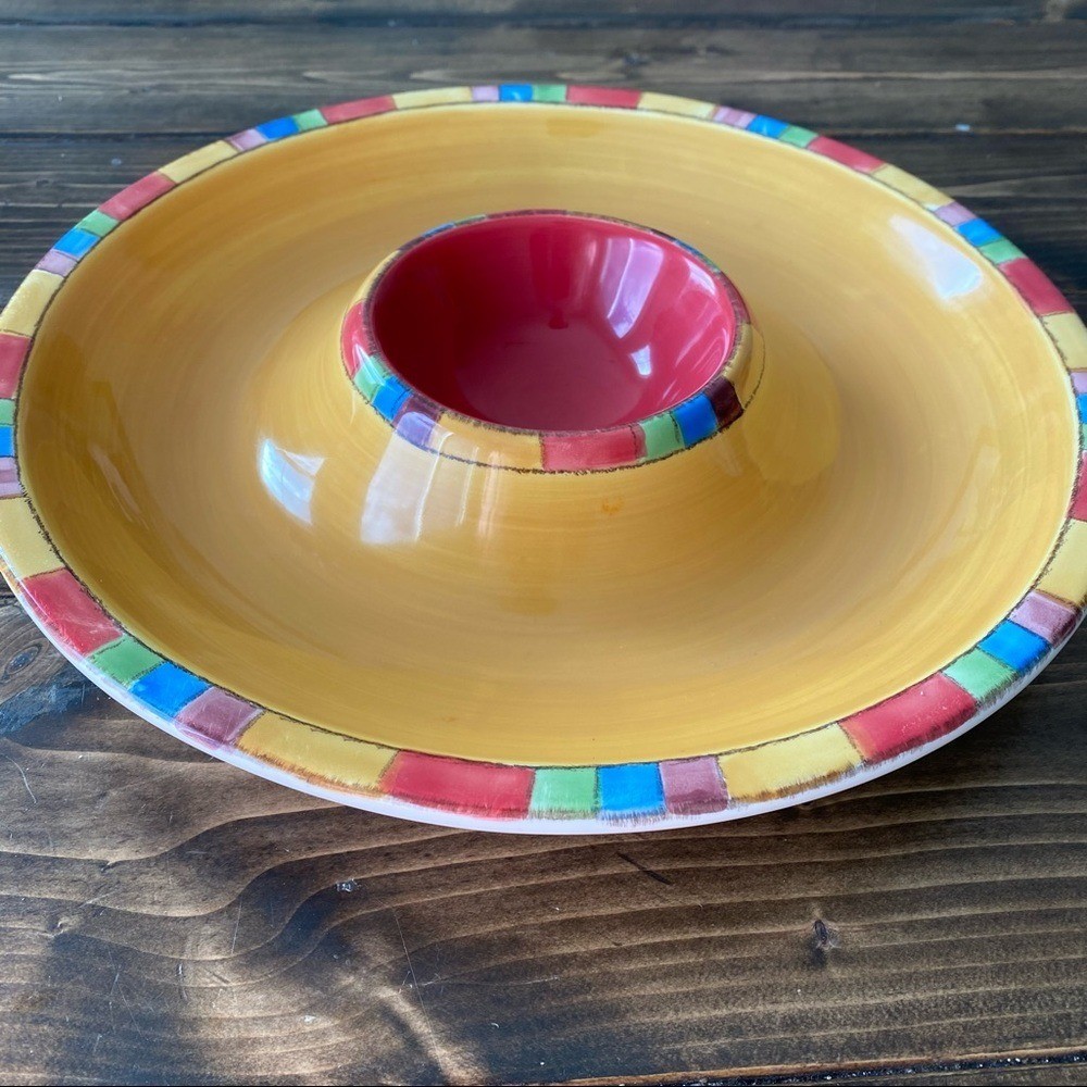 Hand Painted Chips & Salsa Server