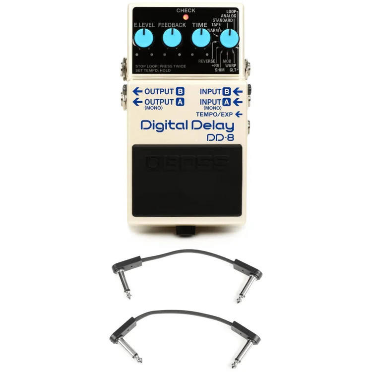 Boss DD-8 Digital Delay Pedal with EBS Patch Cables