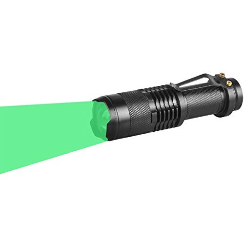 Single Mode Green LED Flashlight, 150 Yard Long Range, High Power, Night