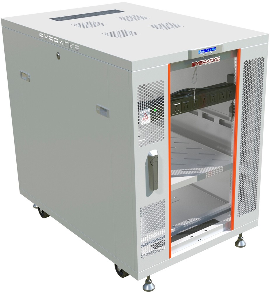 Sysracks 18U 35'' Deep IT Network Data Gray Server Rack Cabinet