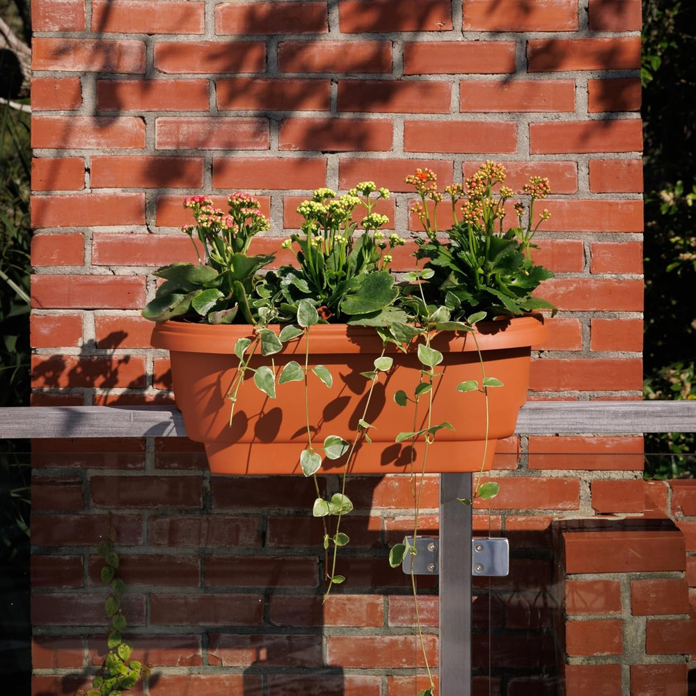 Bloem Deck Balcony Rail Planter: 24" - Terra Cotta