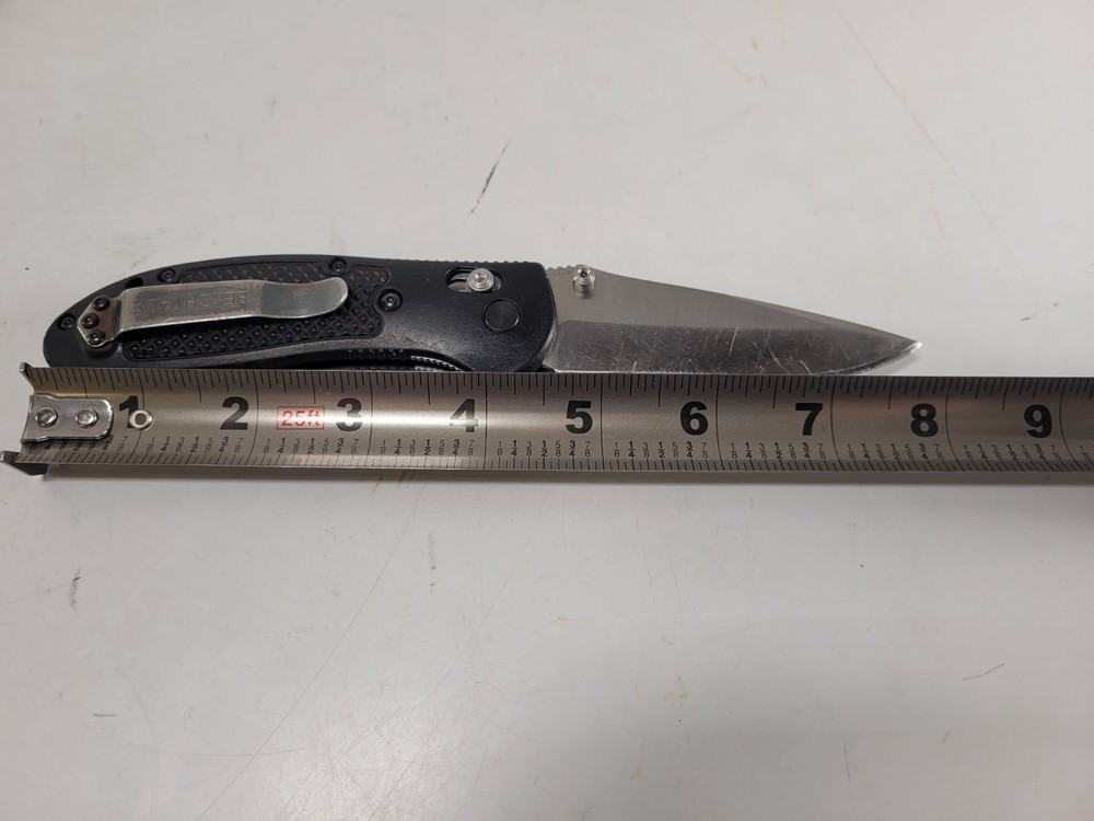 BenchmadeMini Griptilian Black Grivory Drop-point Folding Knife