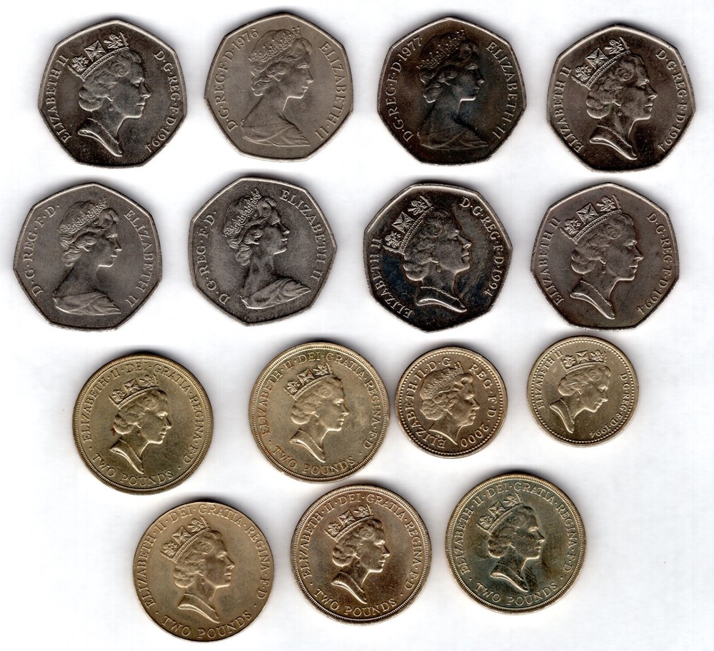 Great Britain, Decimal selection (15) £16 face.