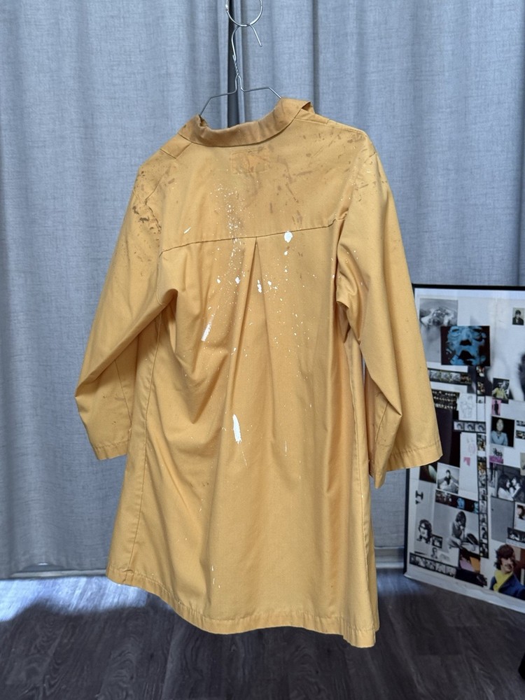 Vintage Yellow Lab Coat 70s 80s Medium