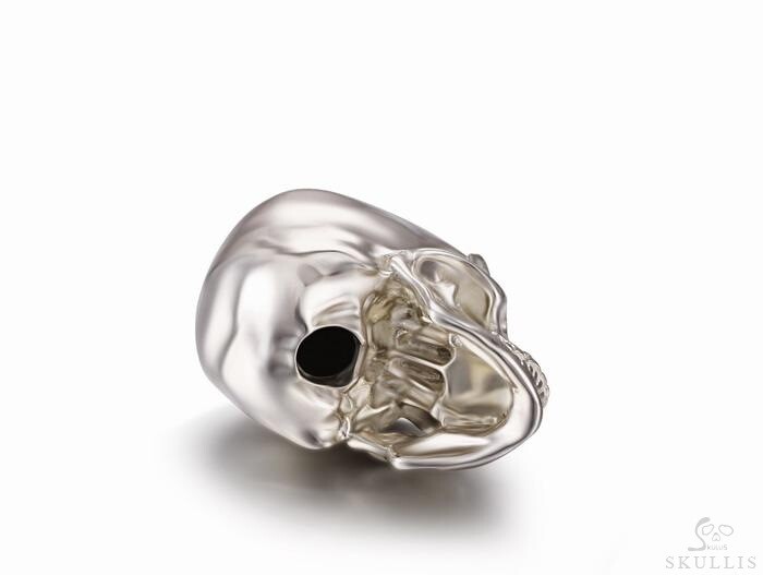 Nice 1.2" Solid 925 Sterling Silver Skull, Super Realistic
