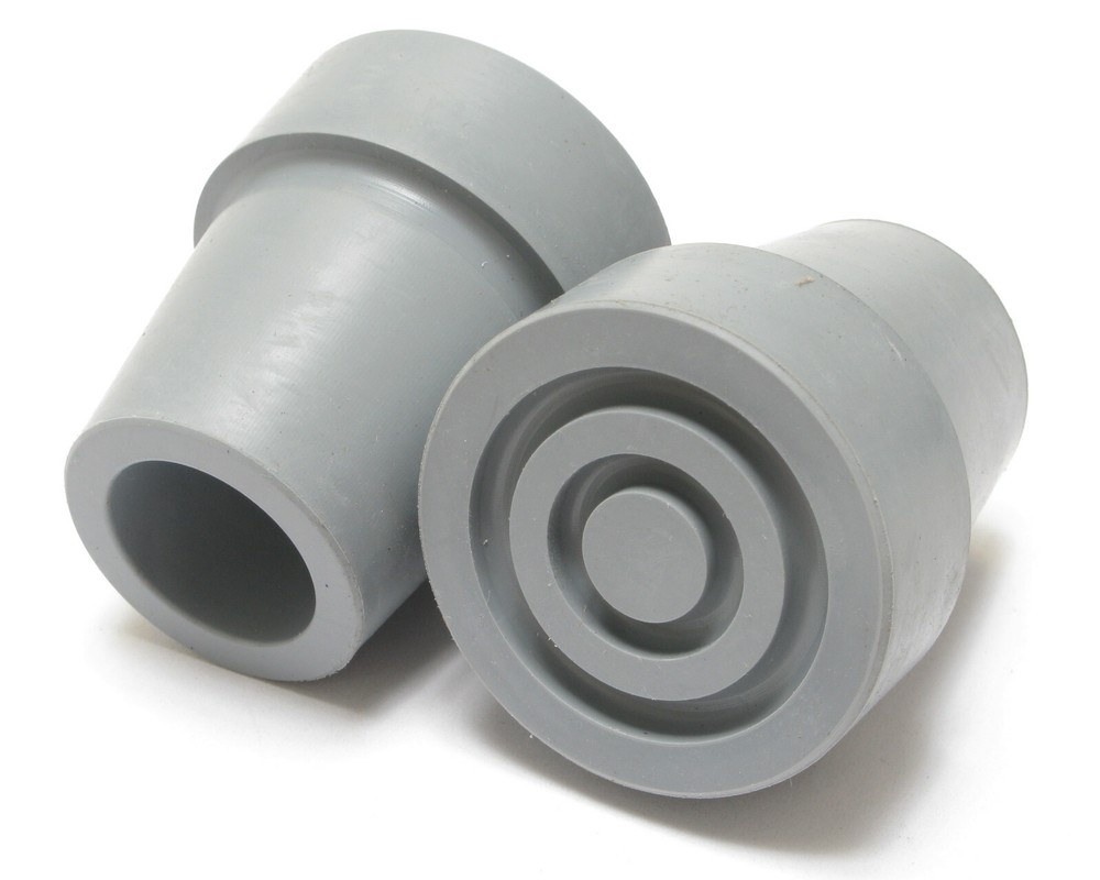 Replacement Rubber Cane Tips, Gray, 3/4 Inch, 10 Pieces