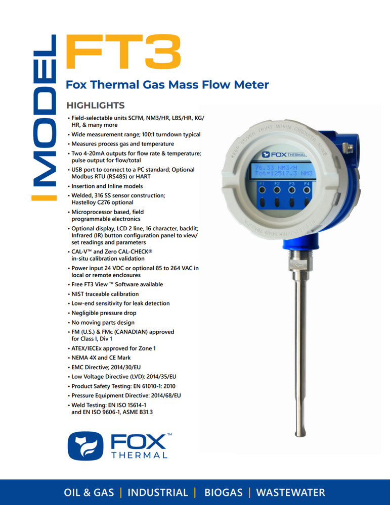 THERMAL MASS FLOW METER 2 IN