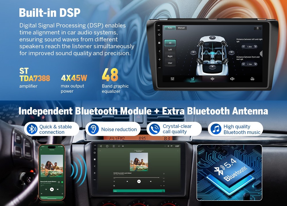 9"Android 14 4+64 for 2004-2009 Mazda 3 Car Stereo Head Unit CarPlay Touchscreen