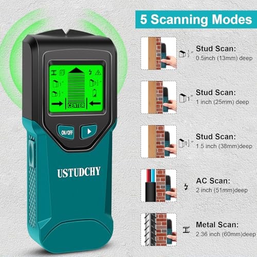 Stud Finder - 5 in 1 Electronic Stud Finder Wall Scanner, Stud Peacock Blue