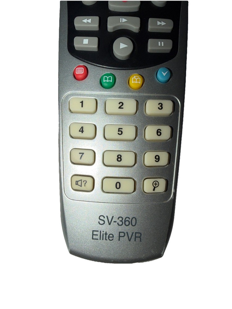 Sonic View SV360 Elite PVR Remote Control Silver Tested Working