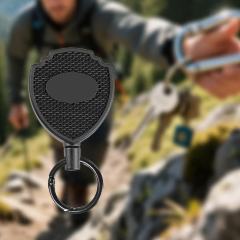 Retractable Keychain Key Holder Telescopic Wire Rope Compact Multitool