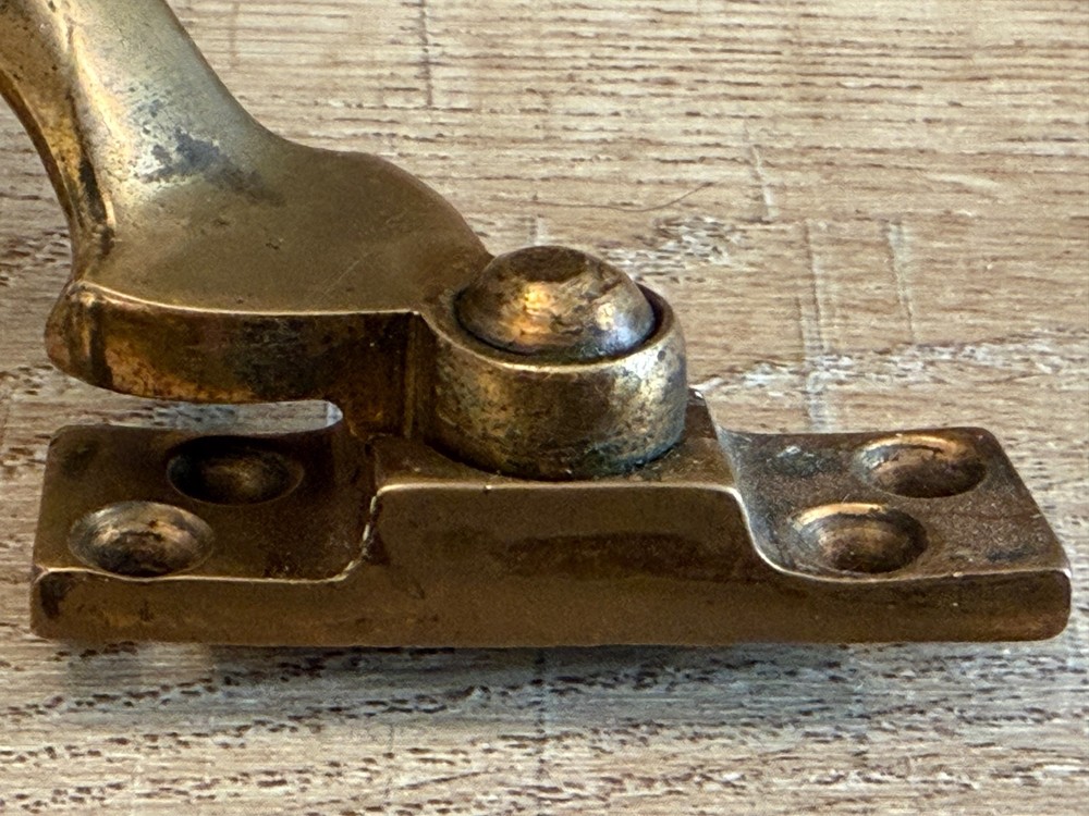 ANTIQUE SOLID BRASS CASEMENT WINDOW HANDLE RECLAIMED