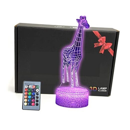 Giraffe 3D Illusion Table Animals Lamp Decor Room Night Light,16