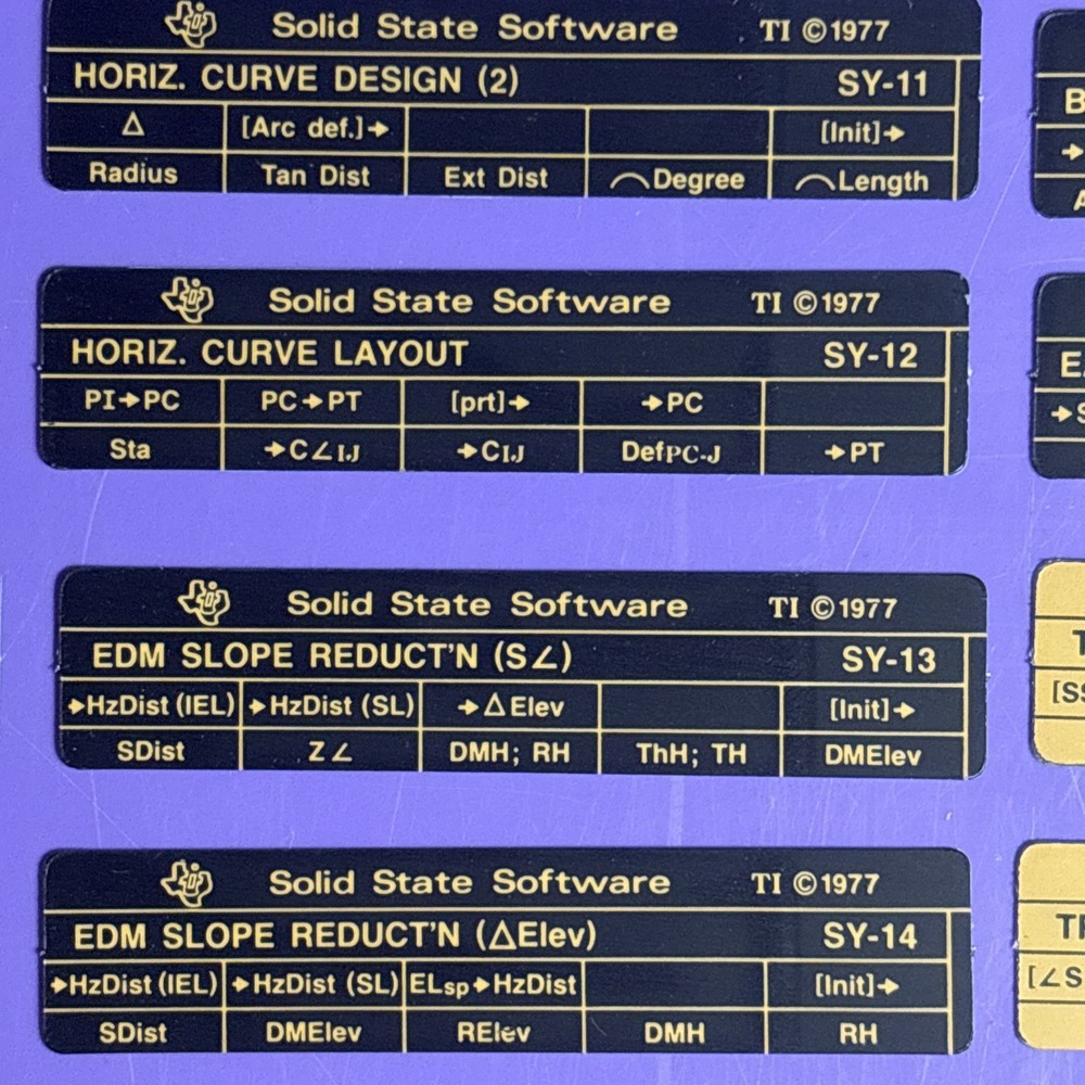 Ti 58/59 Surveying Library Module Verified Working Complete Kit 8 Blank Cards.