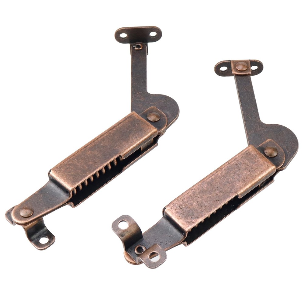 Spring Lid Support Box Lid Stay Support Iron Hinge Support Left+Right with Sc...