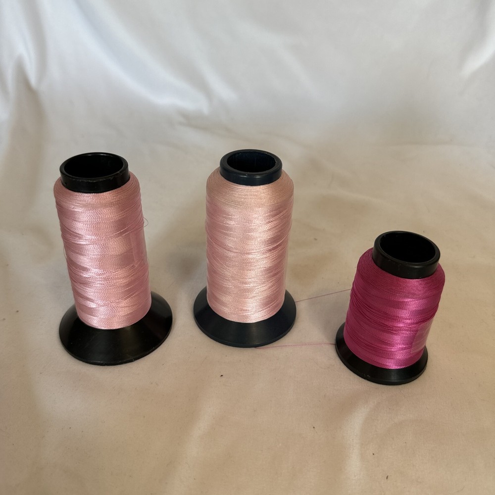 Lot Of 3 Embroidery Machine Thread Pinks Used