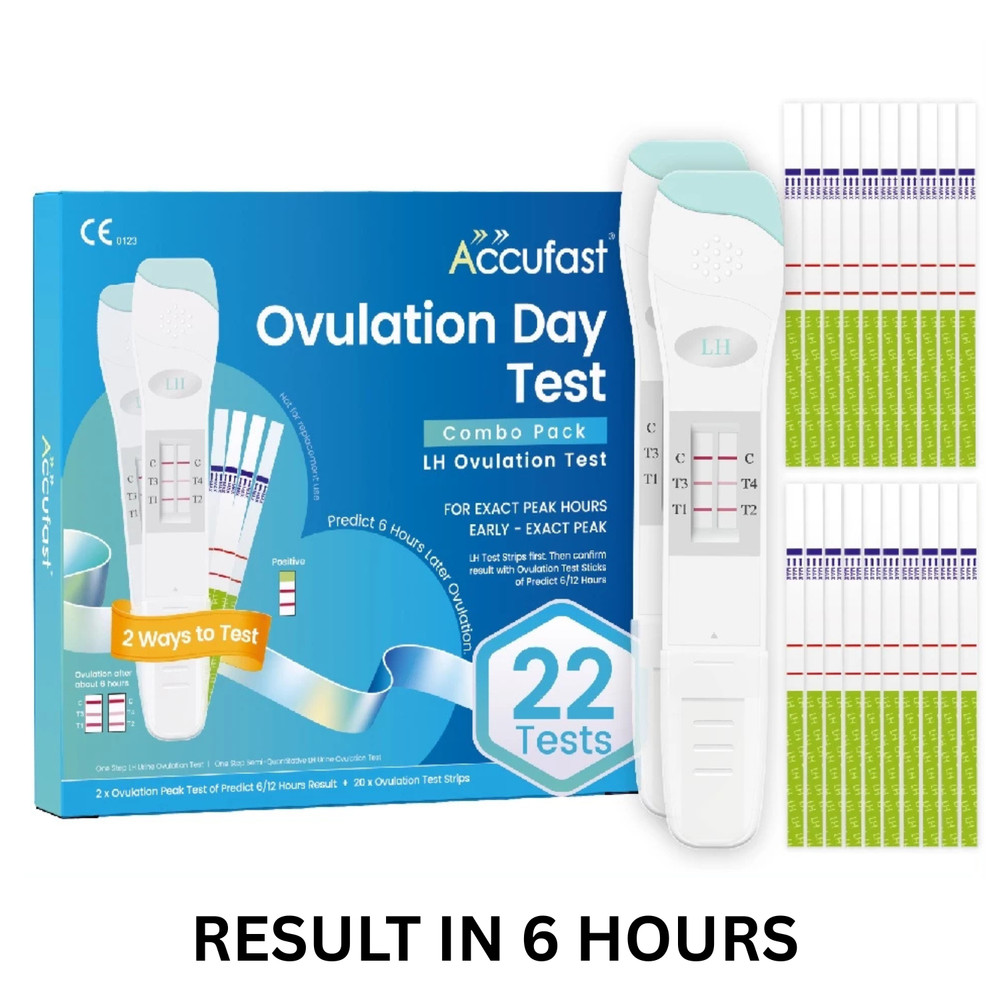 ACCUFAST Ovulation Test Kit 22pc - LH Tracking Strips & Peak Tests