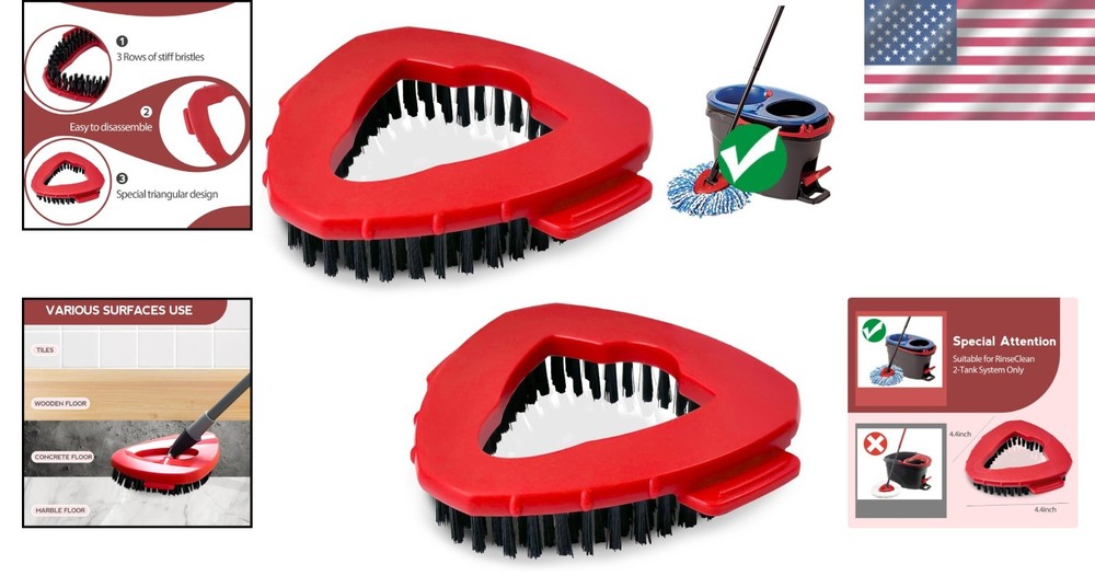 Versatile Oceda 2-Piece Scrubber Brush Set - Perfect for Kitchen, Bath & Tile