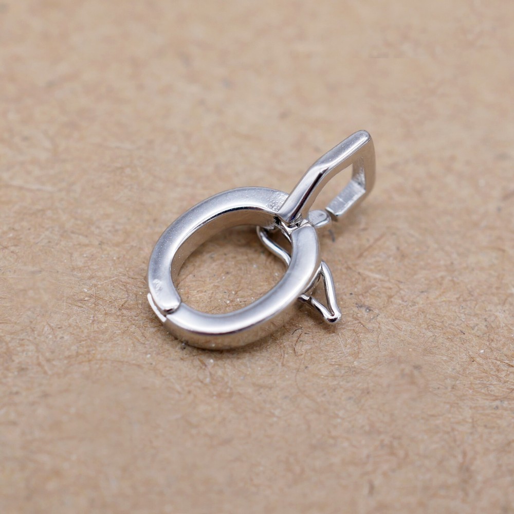 Sterling Silver Changleable Bail Pendant Holder Connector with Clasp Lock A2072