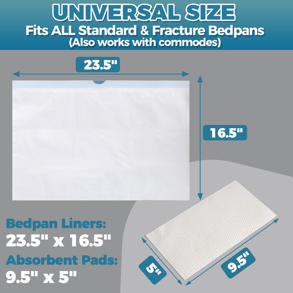 70 Pack Bedpan Liners Disposable Commode Liners with Absorbent Pads