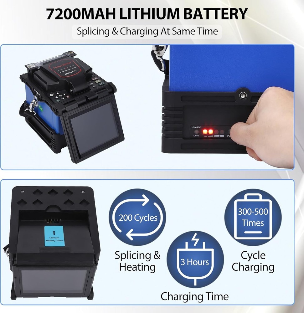 Automatic FTTH Fiber Fusion Splicer Optic Splicing Machine Kits 5" LCD Screen
