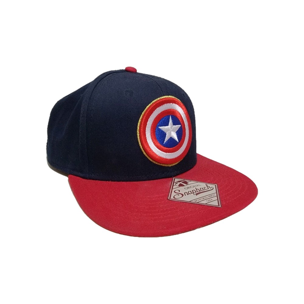 Marvel - Captain America Shield Snapback Hat Cap Red & Navy Blue