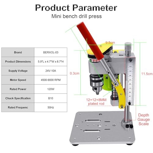 Mini Drill Press, Benchtop Drill Press, Portable Electric Drilling A-Regular