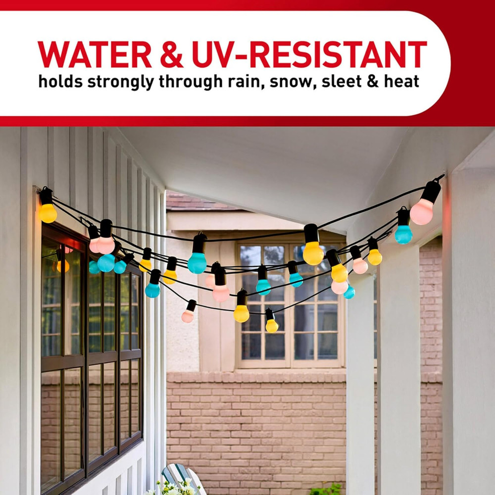 Command Outdoor Light Clips,20 Clear Clips and 24 Command Strips,Damage-Free Han