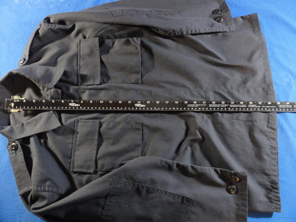 TRU-SPEC CAMOUFLAGE BDU 2 POCKET UNIFORM DARK BLUE BUTTON UP JACKET MEDIUM