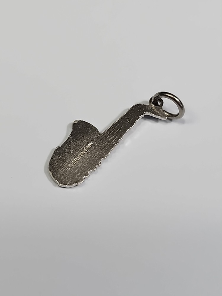 Saxophone Sterling Silver Charm Painted Yellow