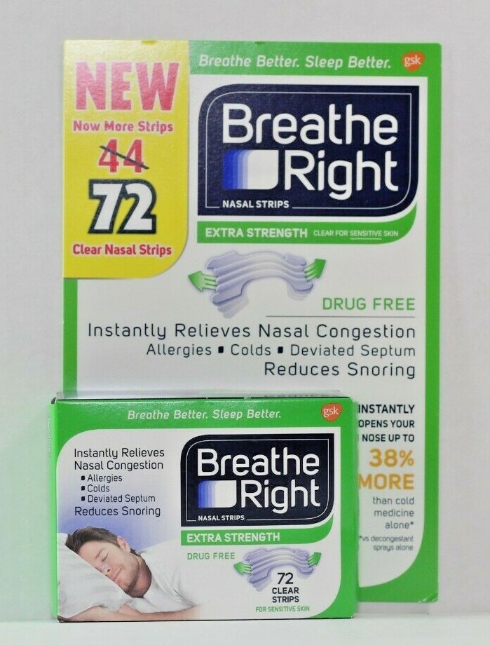 Breathe Right Extra Strength Nasal Strips 72 CLEAR Strips
