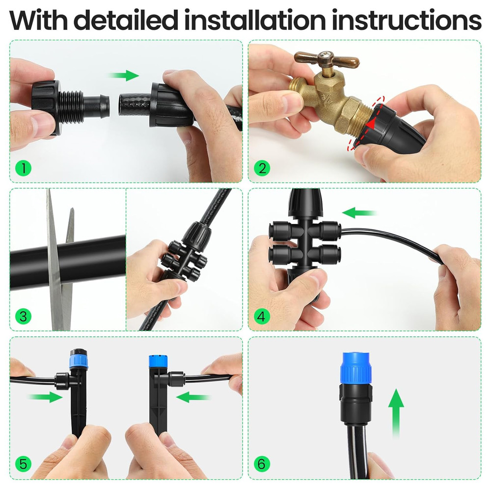 247 FT Drip Irrigation System,Quick Connector Garden Watering System Automatic S