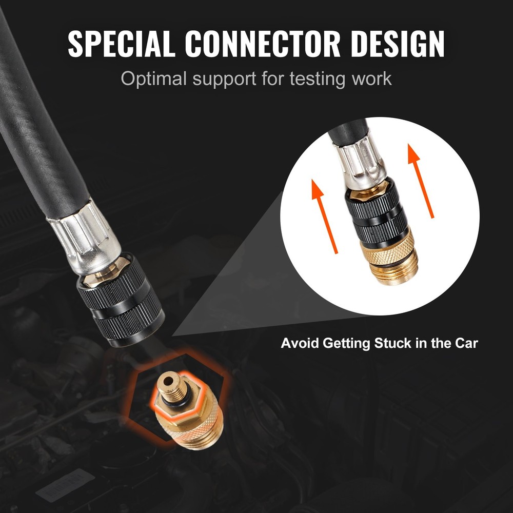 Compression Tester Adapter Kit, 9 Pcs Automotive Engine Cylinder Leak Down Compr