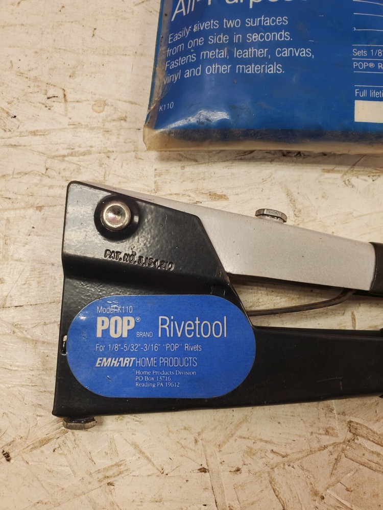 BOSTIK EMHART POP RIVETOOL RIVET TOOL MODEL K110 NOS (b423)