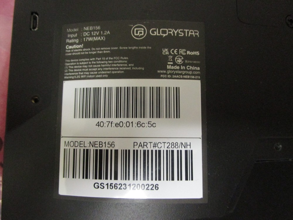 Glorystar Nebula NEB156 15.6" Touchscreen Tablet