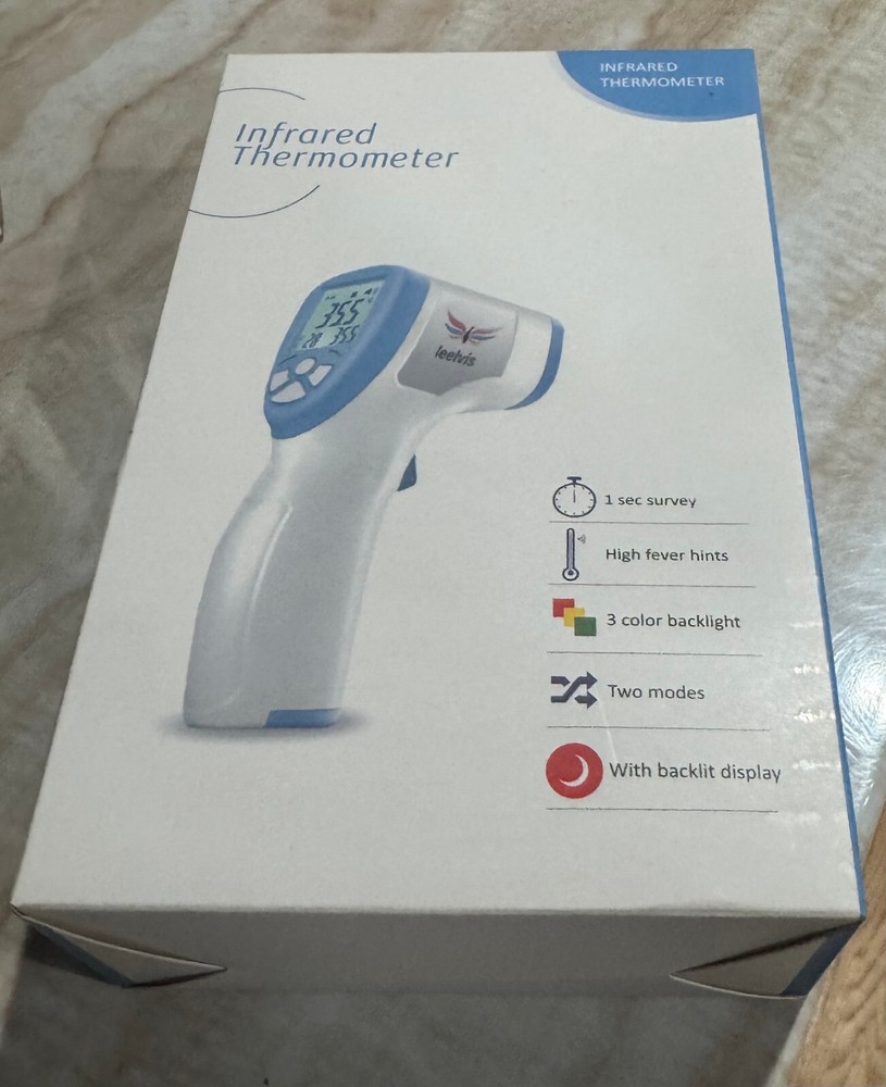 Contactless Digital Forehead Thermometer, Fast Reading, Backlit Display 2 Pack