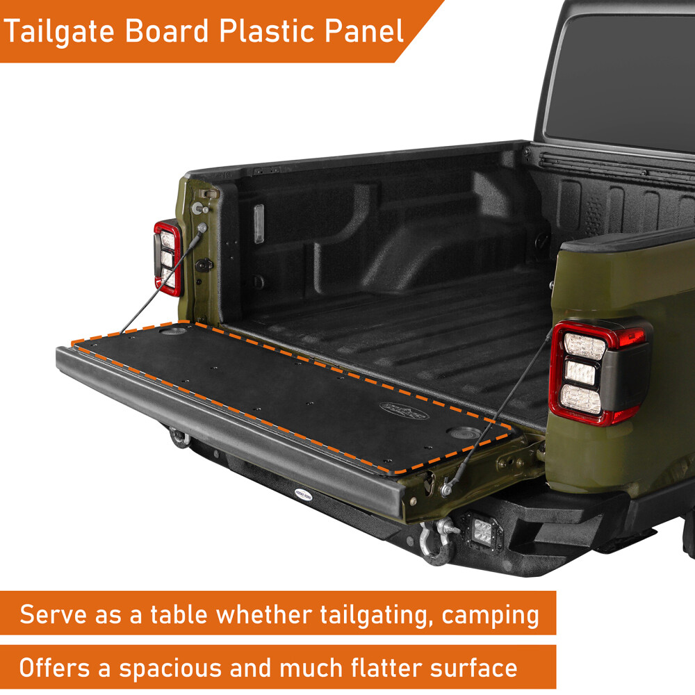 Rear Tailgate Board Black ABS Plastic Panel for Jeep Gladiator JT 2020-2026