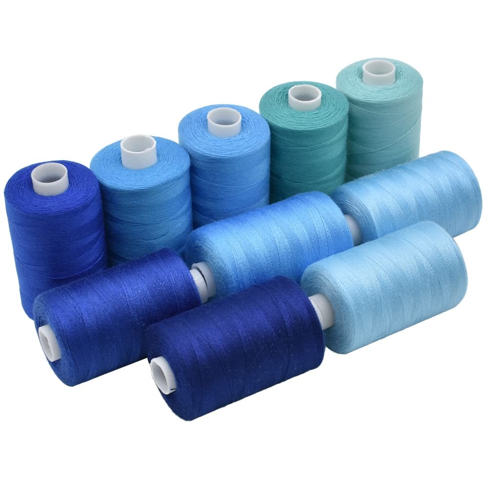 Sewing Thread 10 Color Set 1000 Yards Per Spool 40S/2 Polyester Industrial