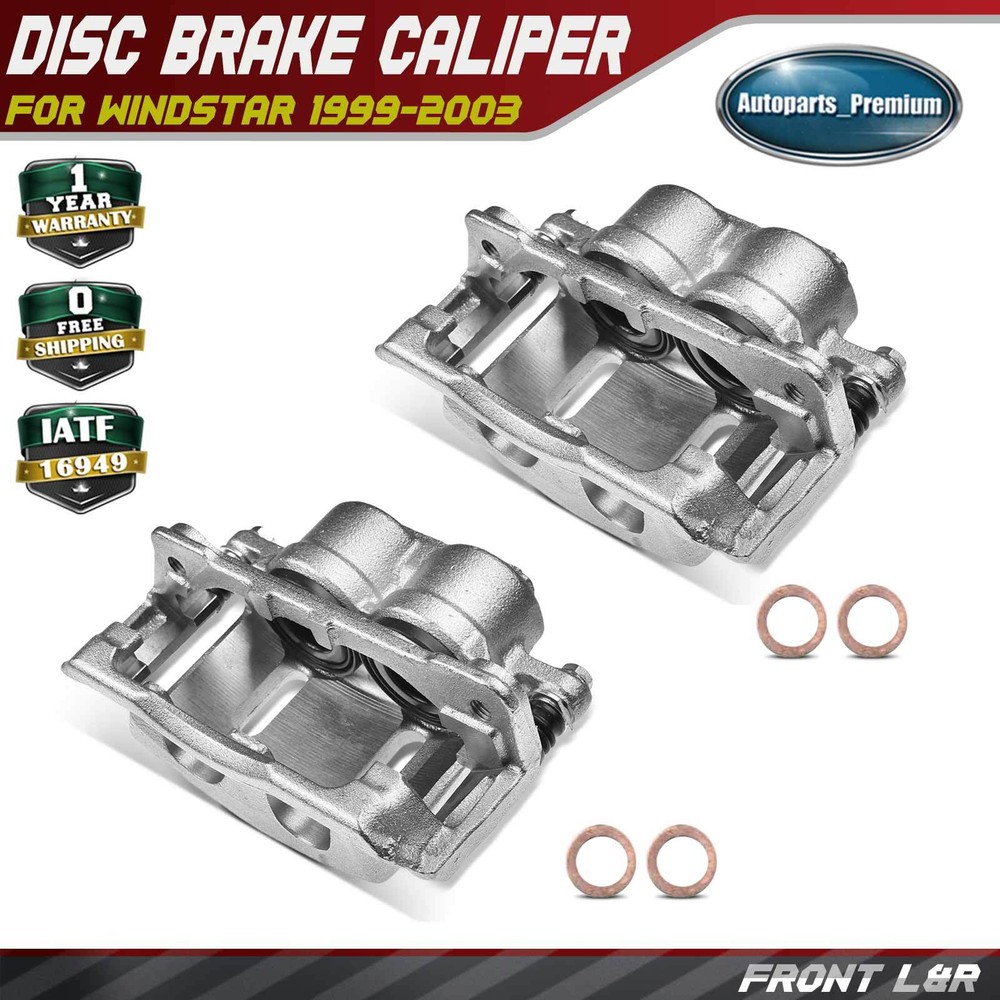 2Pcs Front Left & Right Brake Caliper with Bracket for Ford Windstar 1999-2003