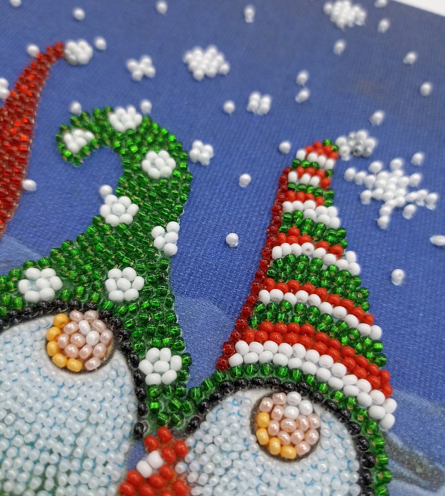 DIY Bead Embroidery Kit Three Dwarfs Beadwork Craft Beaded Stitching Art Set